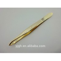 golden mini eyebrow tweezers hair tool