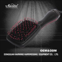 Professional custom electric plastic bristle hair brush comb with LED display factor price hair straightening tools